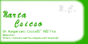 marta csicso business card